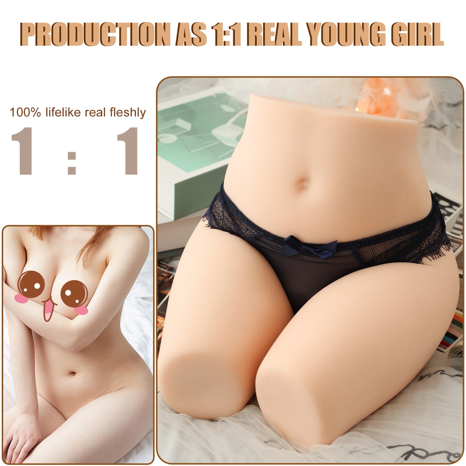 13.2LB Realistic Female Ass Torso Sex Doll – Lovely Jasmin